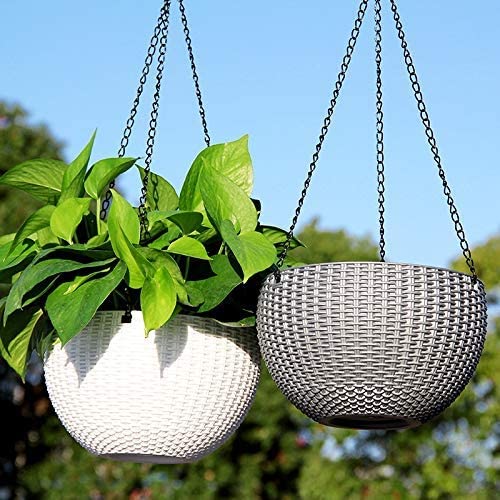 Flower Pot Hanging Basket with Hook Chain for Home Garden Office Balcony Grower Planter-Size 6 Inch - Image 3