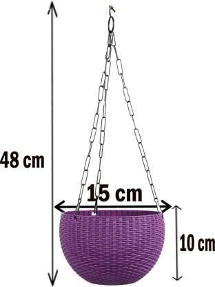 Flower Pot Hanging Basket with Hook Chain for Home Garden Office Balcony Grower Planter-Size 6 Inch - Image 6