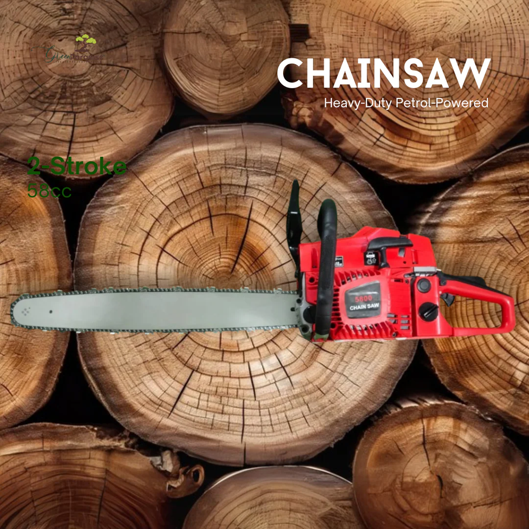 Green Paradise® 18" Petrol-Powered Chainsaw, 58cc High-Performance Engine, Ideal for Heavy-Duty Cutting - Image 3