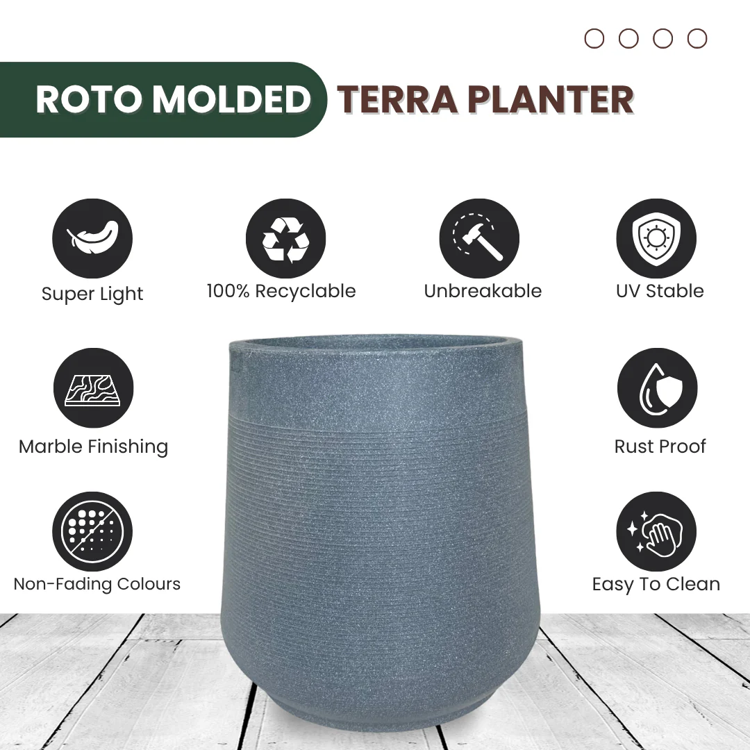 Green Paradise® Terra Rotomolded Planter – Unbreakable, Lightweight Pot with Marble Finish (Indoor & Outdoor Use) - Image 2