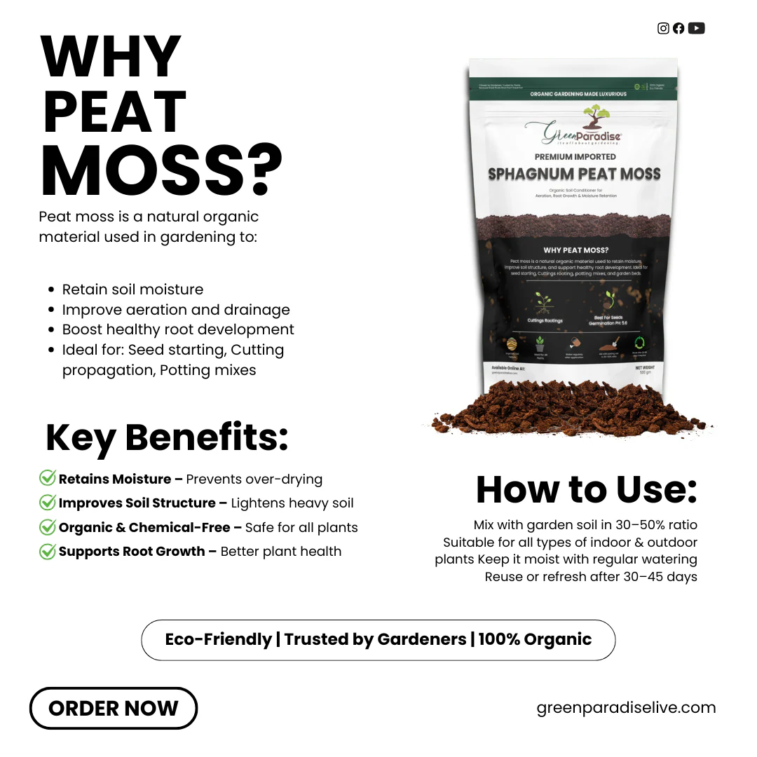 Green Paradise® Premium Imported Sphagnum Peat Moss – Organic Soil Conditioner for Seed Starting, Potting Mix & Propagation - Image 3