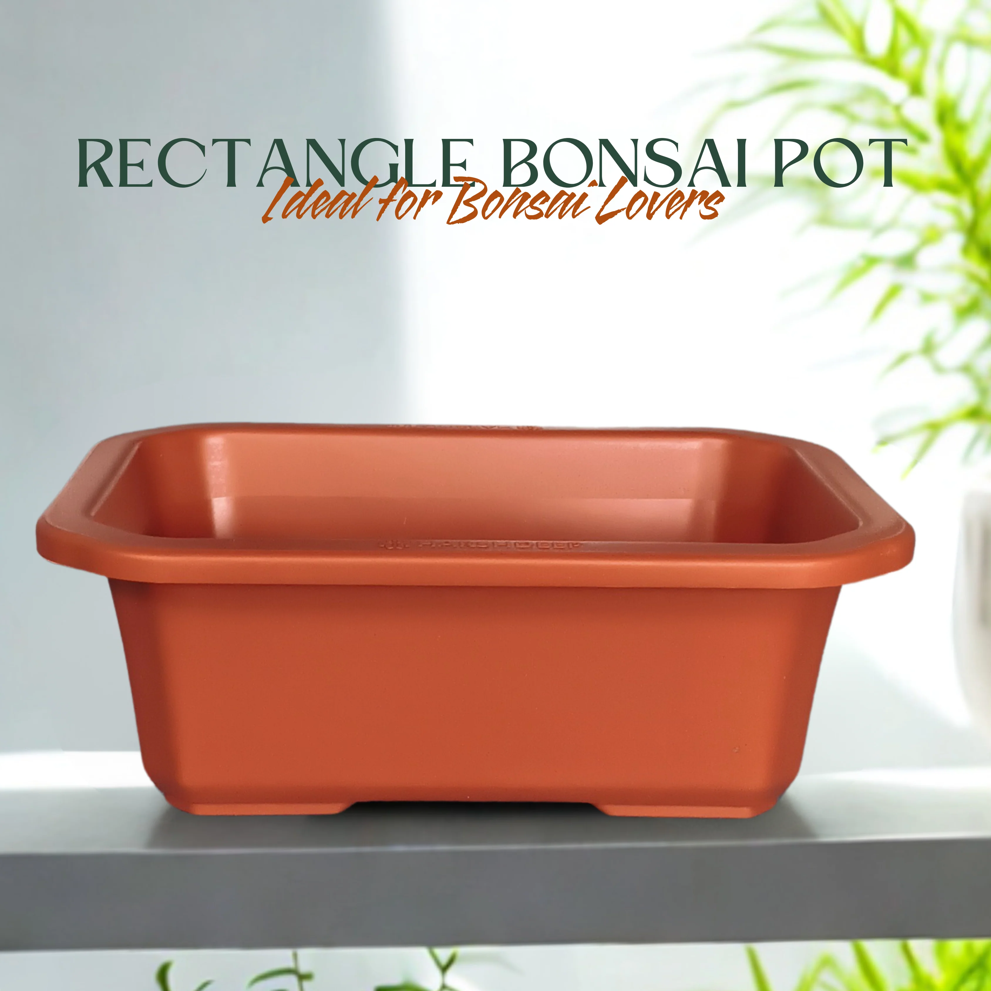 Green Paradise® Premium Rectangular Bonsai Pot Durable Plastic 28cm pot