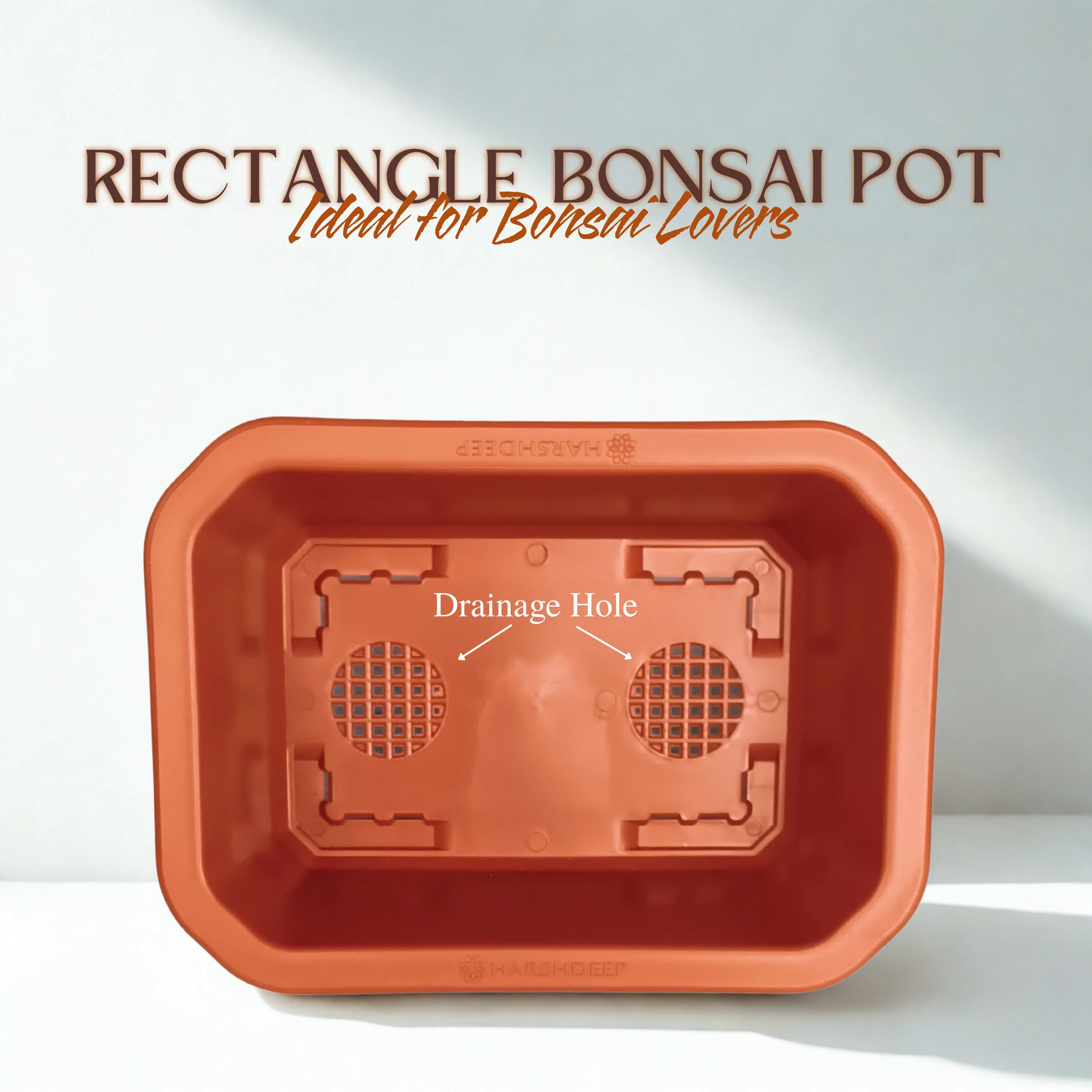 Green Paradise® Premium Rectangular Bonsai Pot Durable Plastic 28cm pot - Image 3