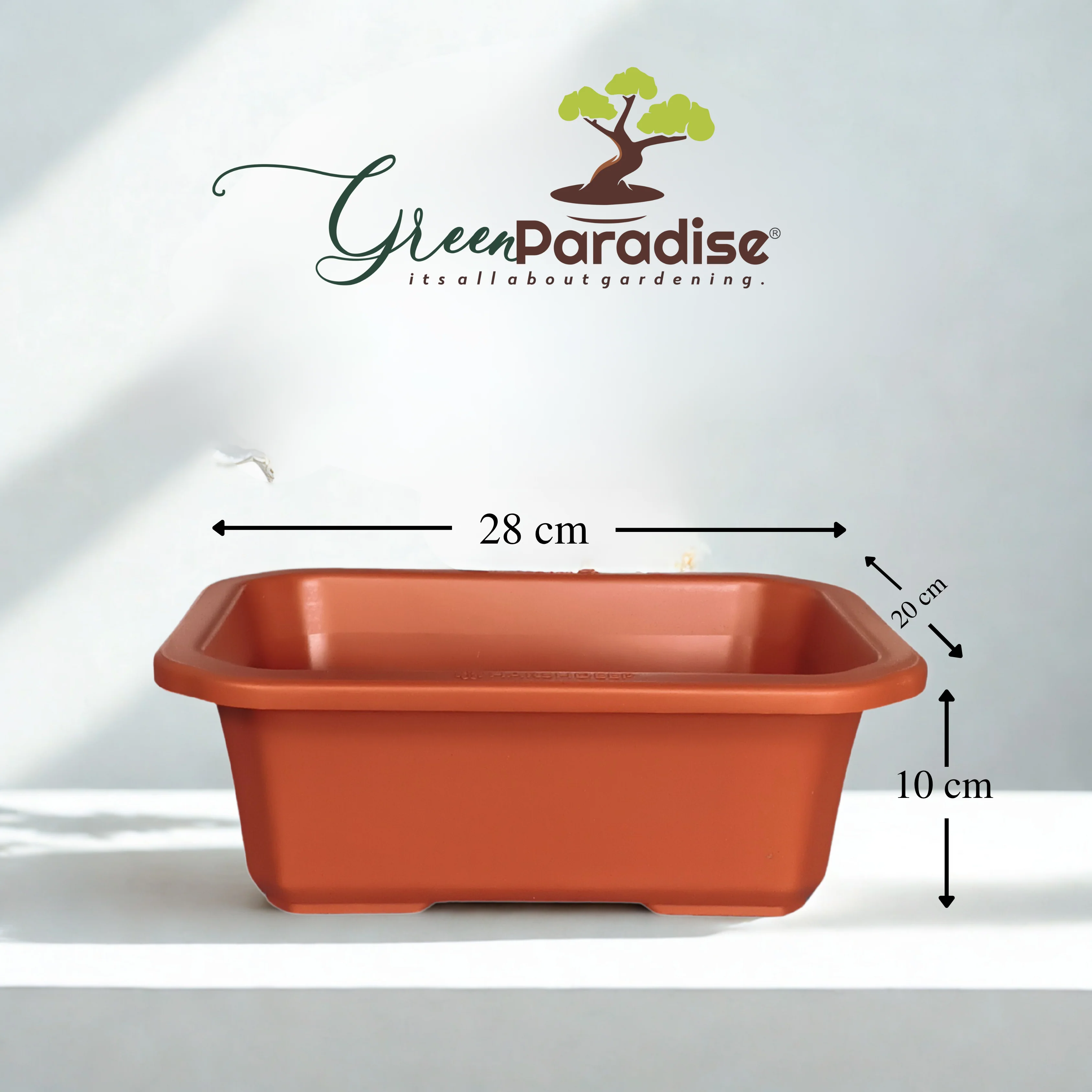 Green Paradise® Premium Rectangular Bonsai Pot Durable Plastic 28cm pot - Image 5