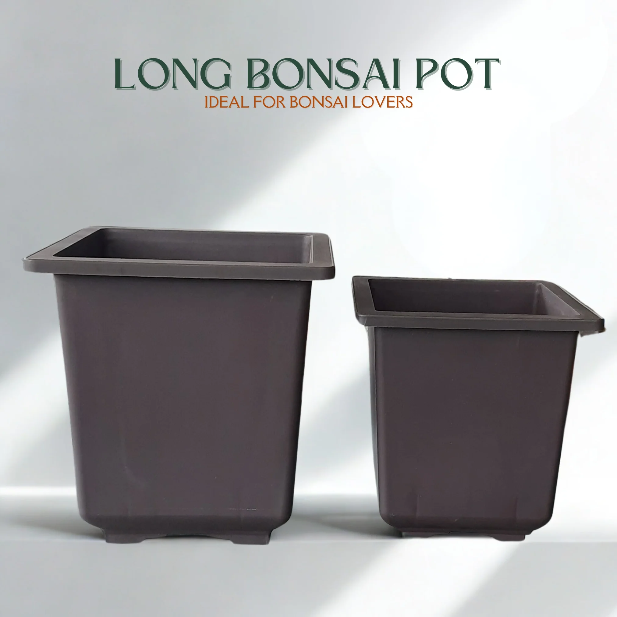 Green Paradise® Bonsai Training Pots plastic pots Tall Square bonsai pots purple clay color Plastic Bonsai Pots - Image 4