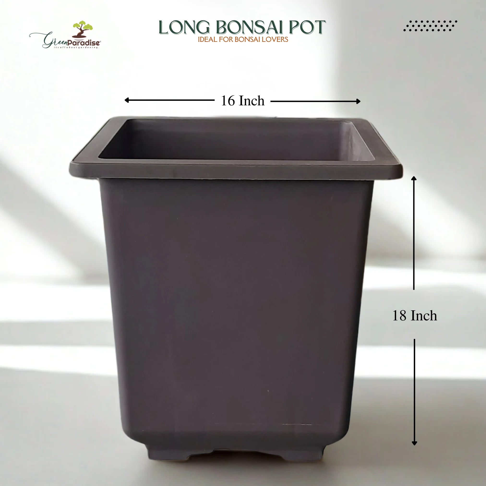 Green Paradise® Bonsai Training Pots plastic pots Tall Square bonsai pots purple clay color Plastic Bonsai Pots - Image 8