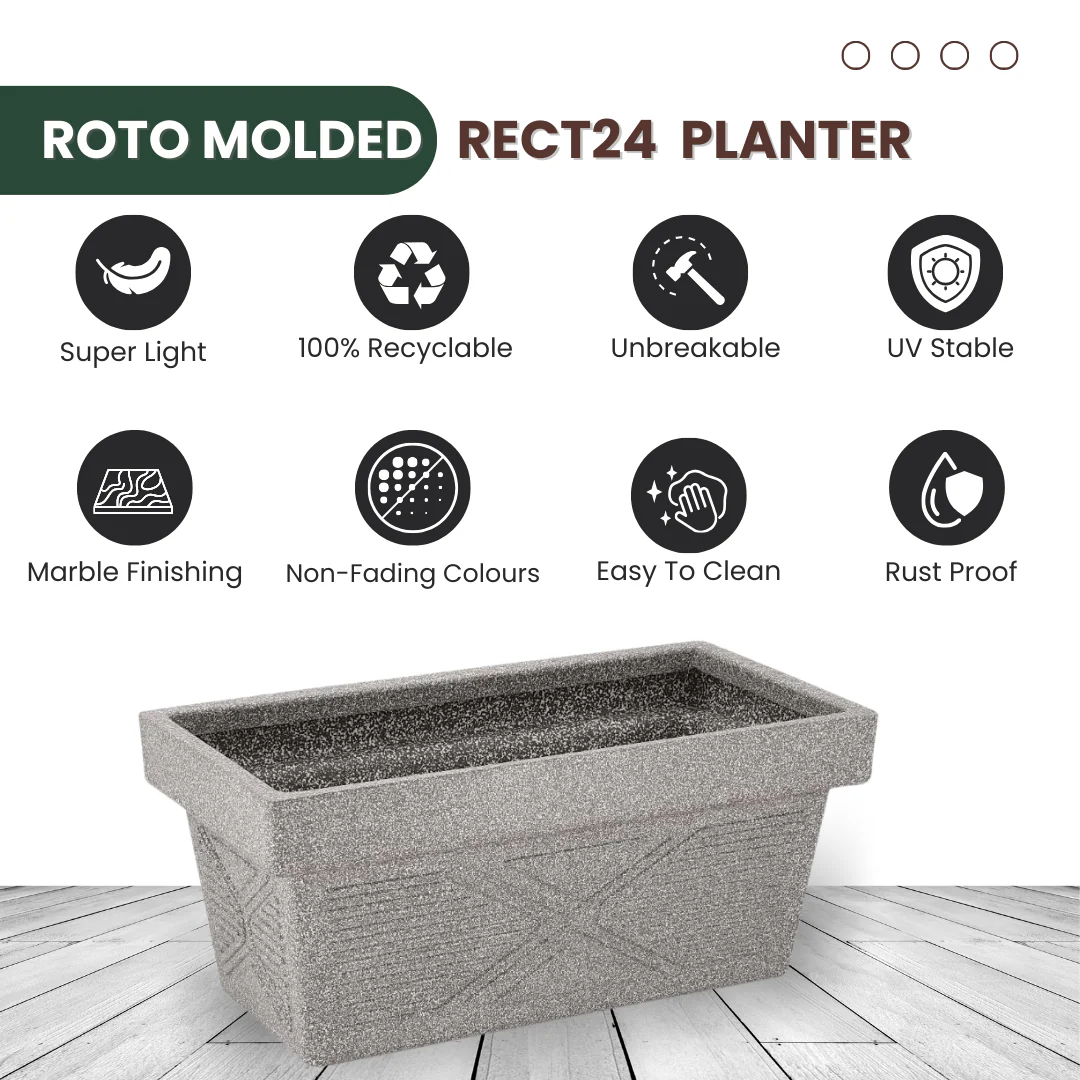 Green Paradise® Rect24 Roto Molded High Qaulity Premium Planter - Image 2