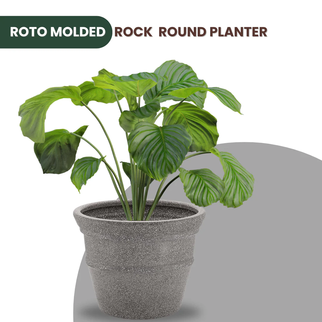 Green Paradise® Rock Round Roto Molded High Quality Premium Planter - Image 3