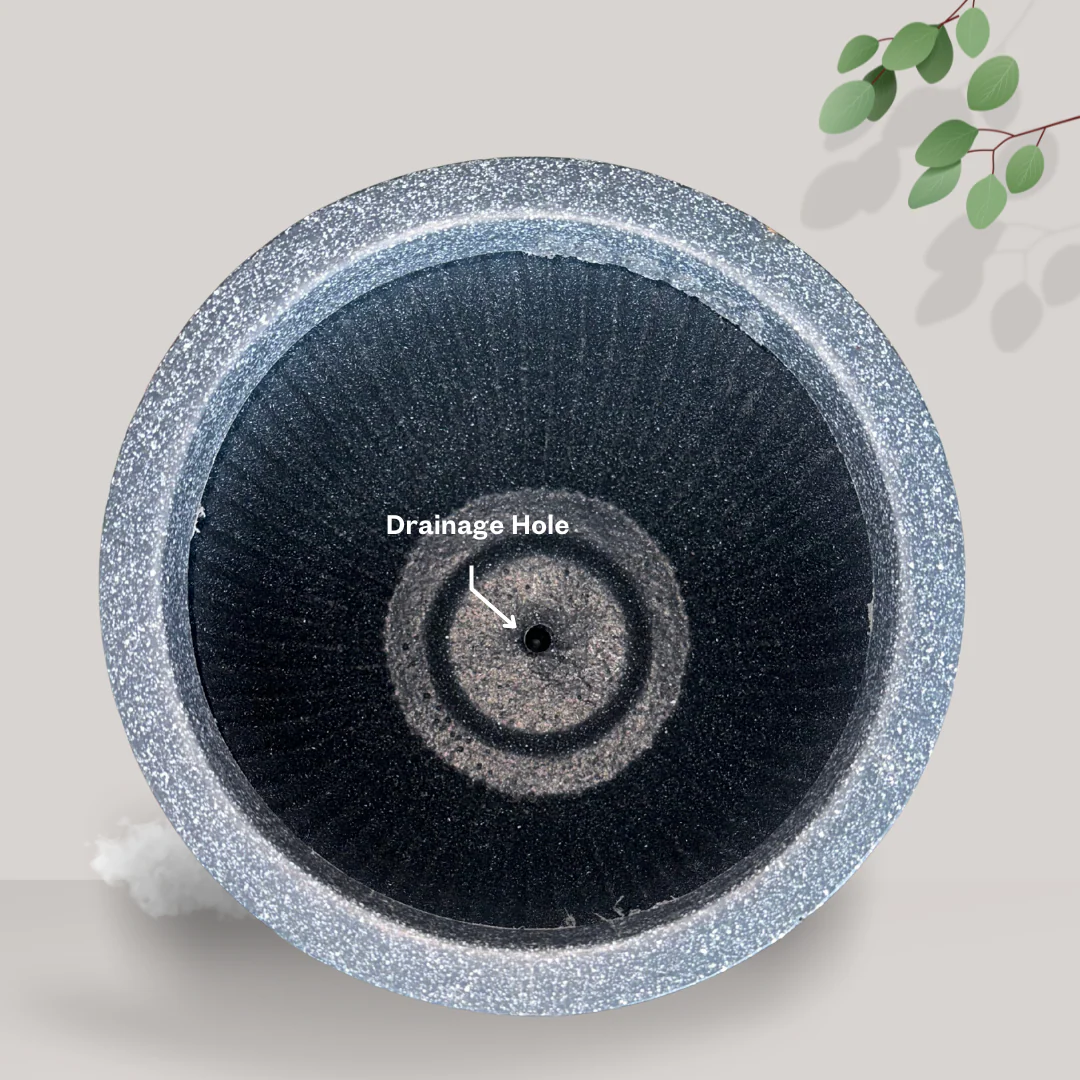 Green Paradise® Roto Molded Marble Finish Round Planter – 12 Inch – Lightweight, Unbreakable, Marble Finish, Drainage Hole, Outdoor & Indoor Use - Image 3