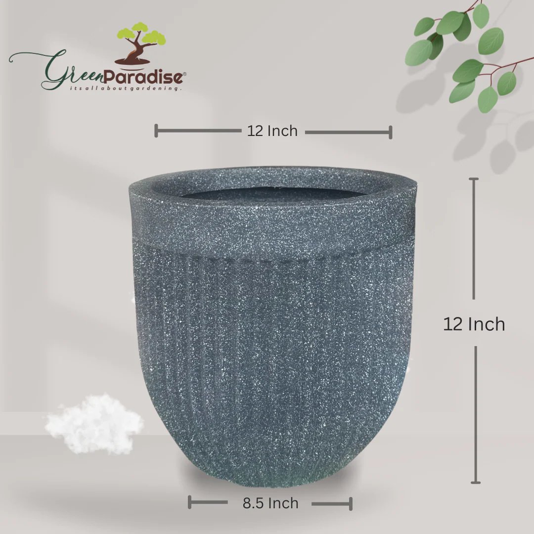 Green Paradise® Roto Molded Marble Finish Round Planter – 12 Inch – Lightweight, Unbreakable, Marble Finish, Drainage Hole, Outdoor & Indoor Use - Image 4