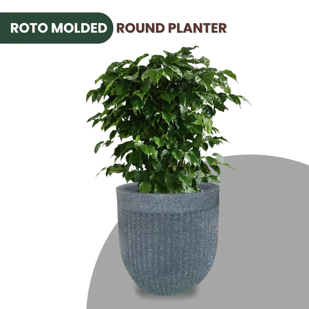 Green Paradise® Roto Molded Marble Finish Round Planter – 12 Inch – Lightweight, Unbreakable, Marble Finish, Drainage Hole, Outdoor & Indoor Use - Image 8