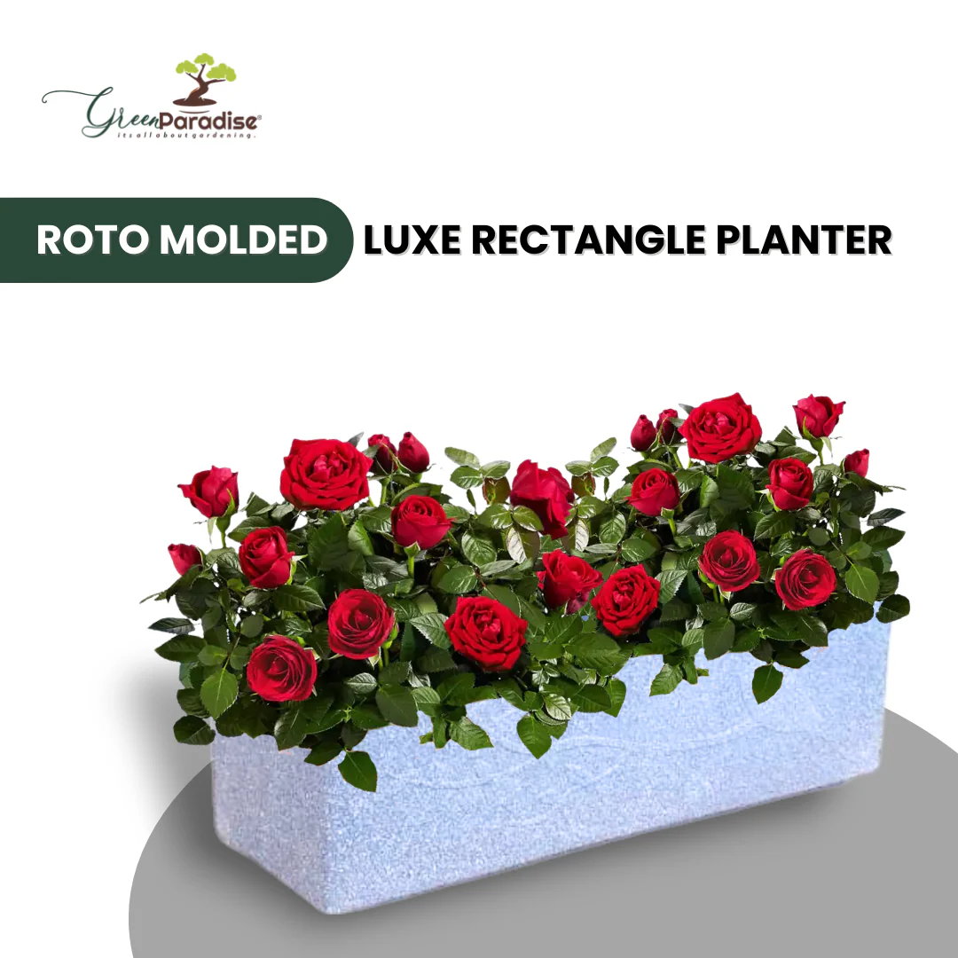 Green Paradise® Roto Molded Luxe Rectangle Planter Durable, Elegant & Weather-Resistant (18 inch) - Image 3
