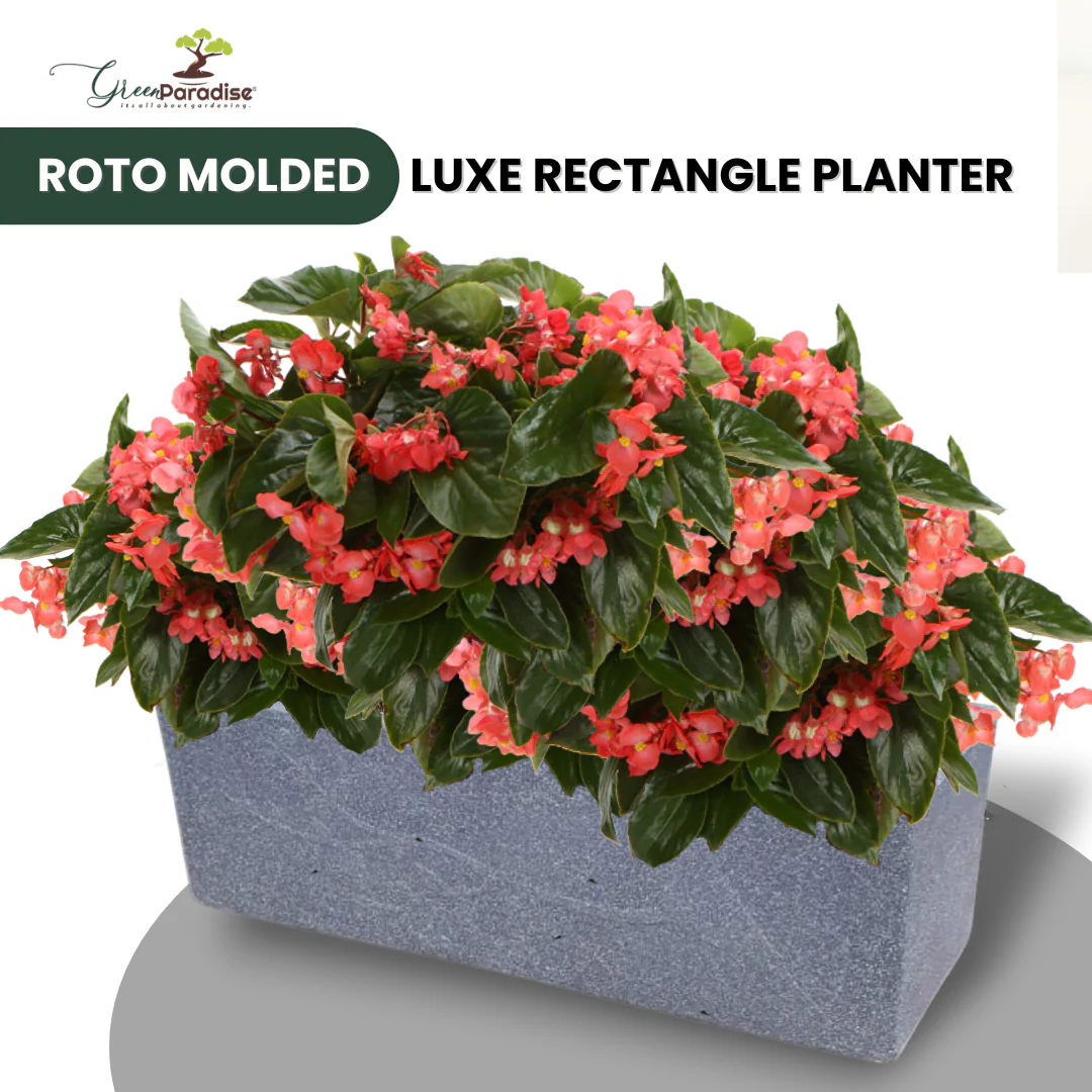 Green Paradise® Roto Molded Luxe Rectangle Planter Durable, Elegant & Weather-Resistant (18 inch) - Image 5