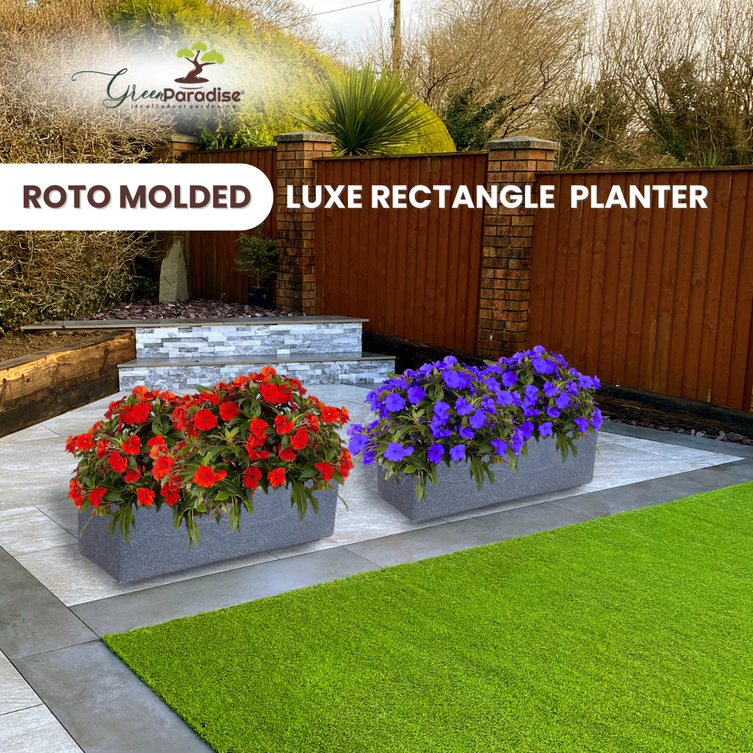 Green Paradise® Roto Molded Luxe Rectangle Planter Durable, Elegant & Weather-Resistant (18 inch) - Image 6