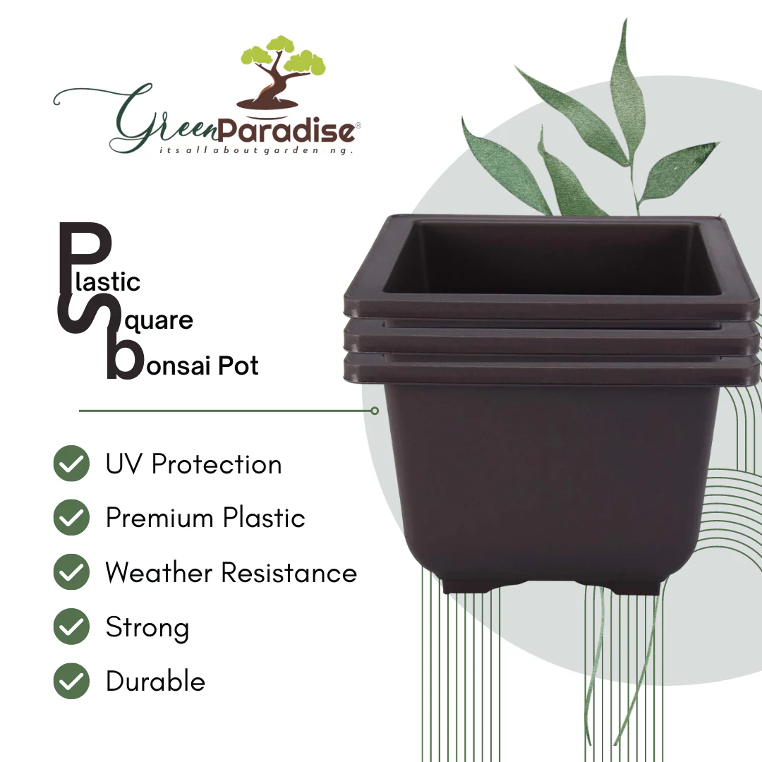 Green Paradise® Bonsai Pots Plastic Bonsai Training Pots (Square )(purple clay color) - Image 2