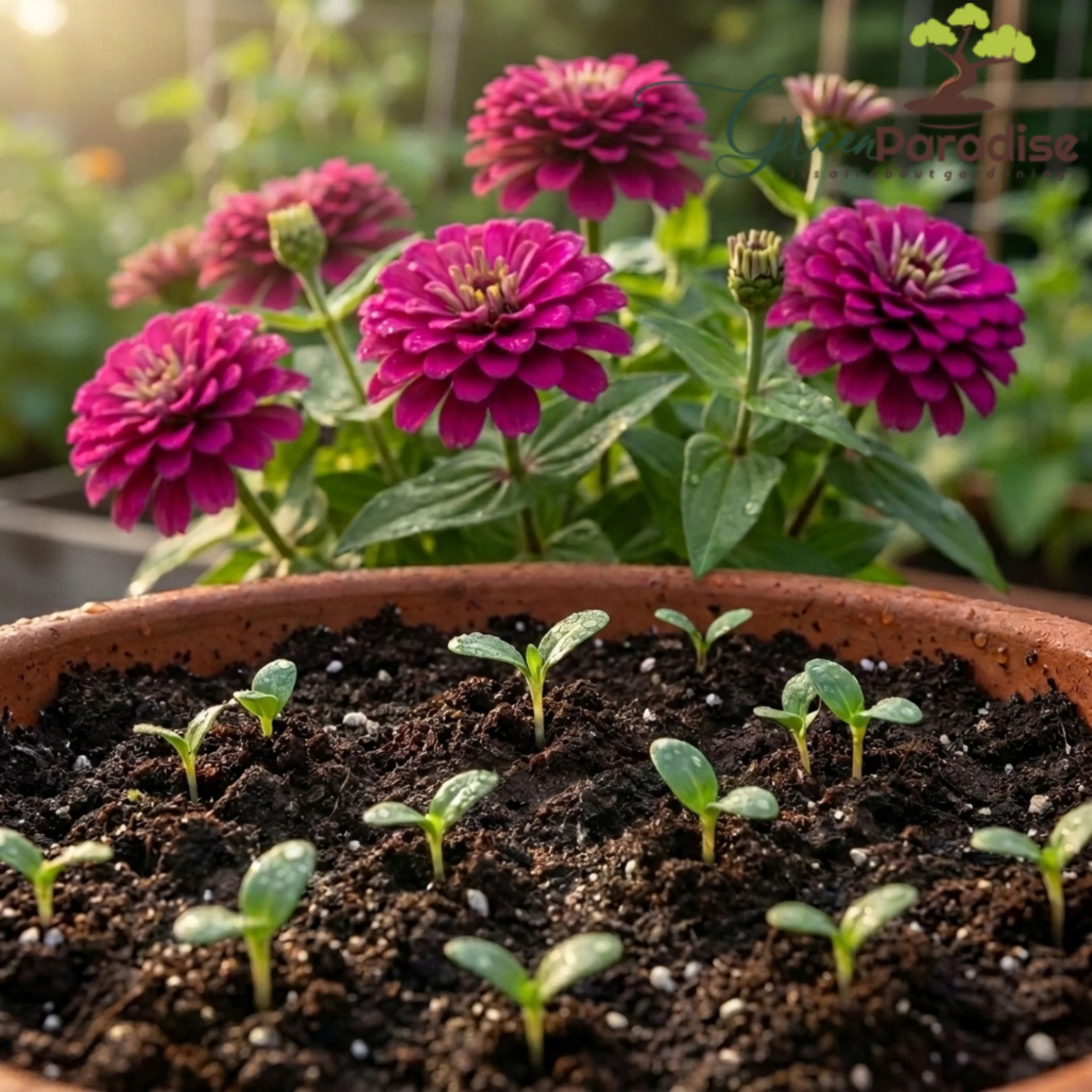 Green Paradise® Purple Zinnia Flower Seeds (Zinnia elegans) | Premium Quality Annual Flower Seeds | Easy to Grow | Ideal for Home Garden, Balcony & Terrace - Image 3